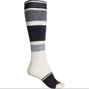 SmartWool XL Black Ivory Moonbeam Snowboard Targeted Cushion Wool Blend Socks